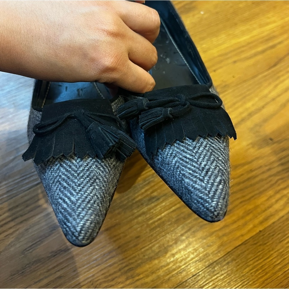 Ralph Lauren Womens Gray & Black Tassel Shoes Heels Pump US 8 - Picture 9 of 10